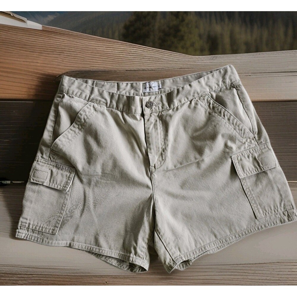 Vintage Calvin Klein Khaki Cotton Cargo Shorts Women's  sz 12